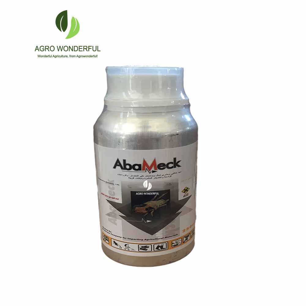 Abameck black liquid with viscosity in aluminum bottle