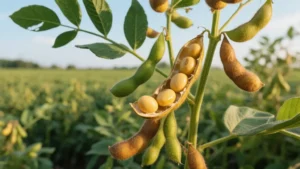 Soybean crops with full grains