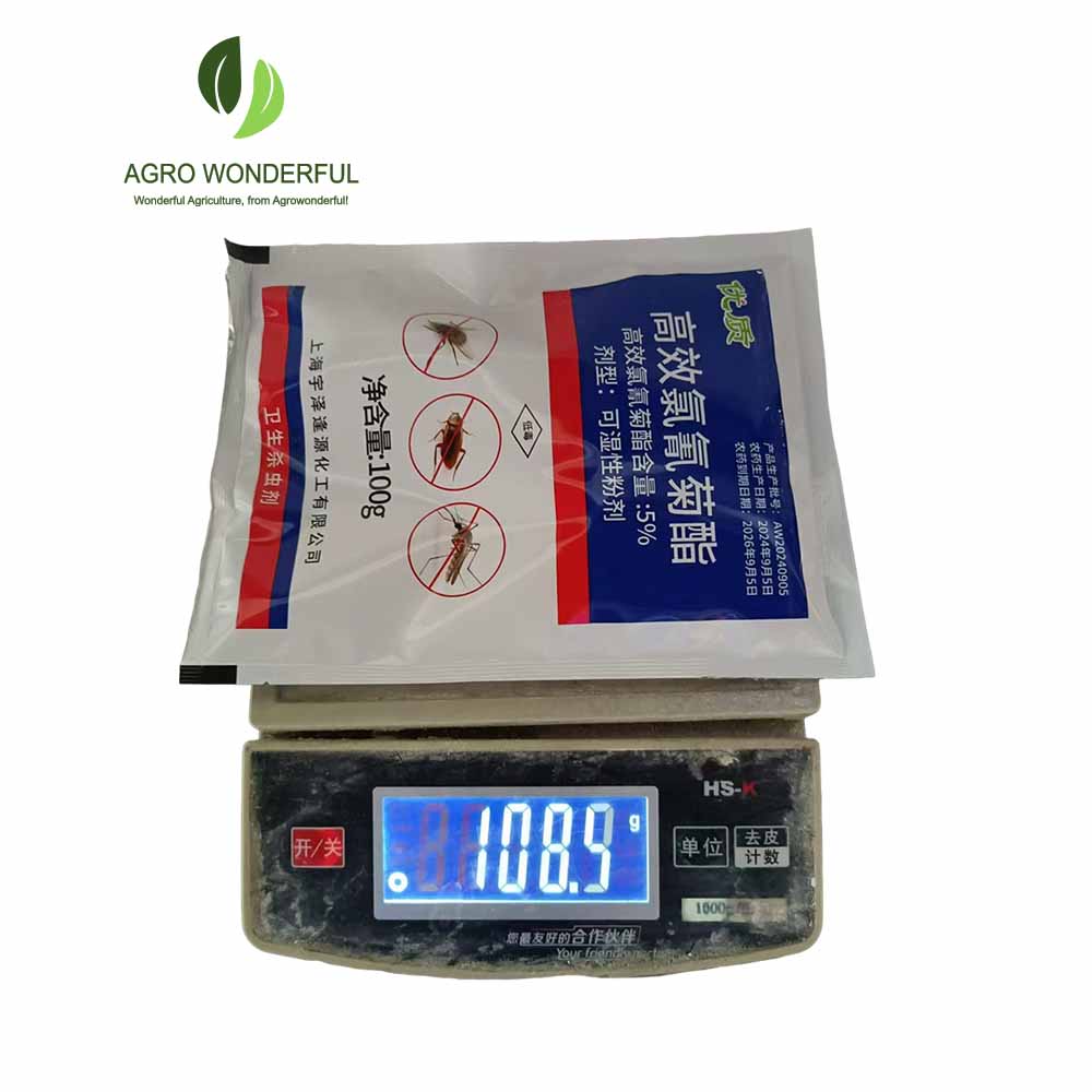 Cypermethrin 5%wp gross weight 108.9g per bag