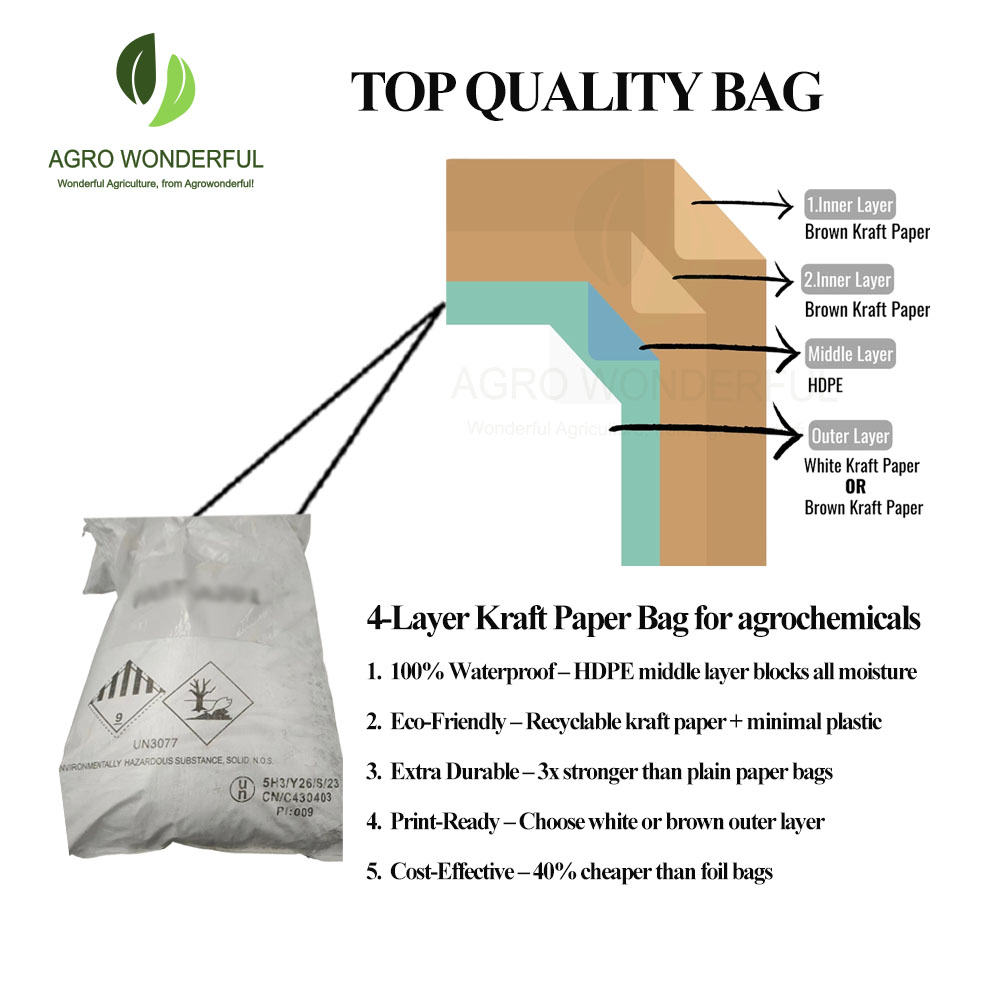 CYROMAZINE bag 4-Layer Kraft Paper Bag for agrochemicals