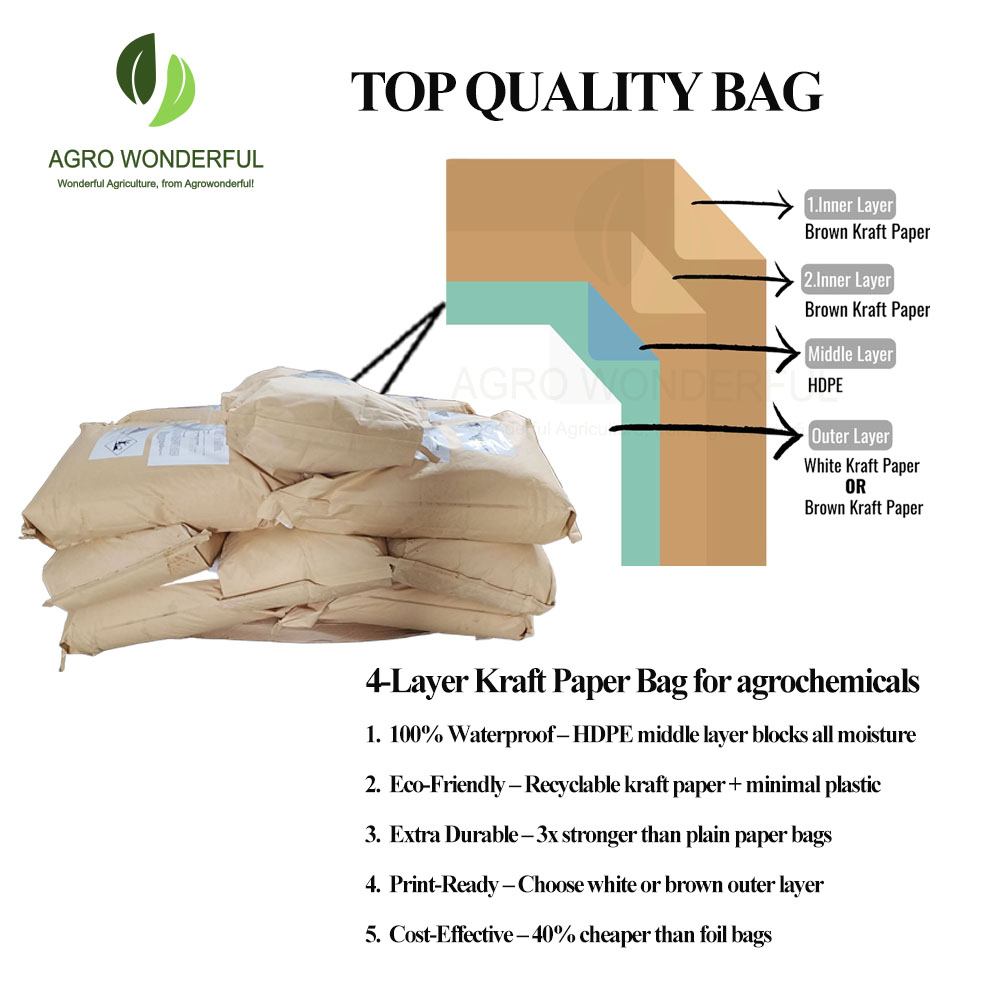 Thiamethoxam 4-Layer Kraft Paper Bag for agrochemicals