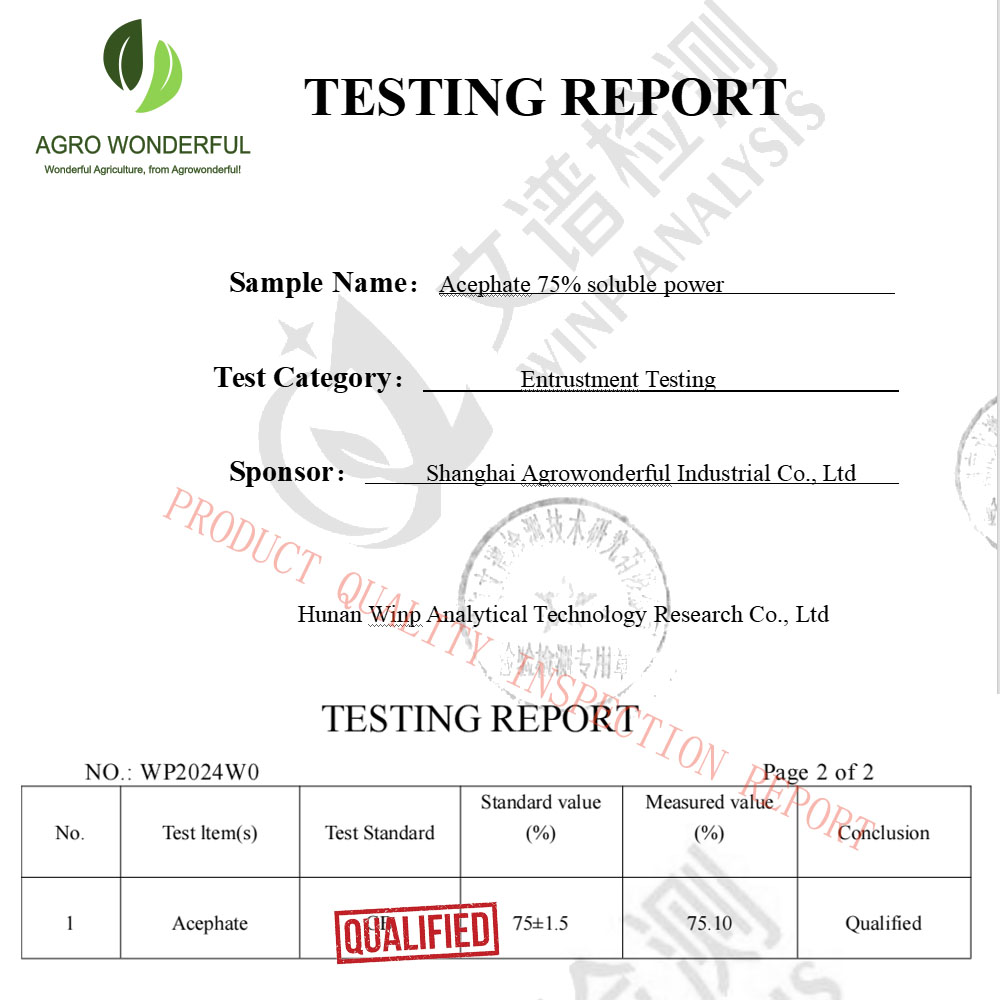Acephate test report super high quality top 1